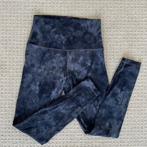Lulu Lemon Leggings Tie Dye Black/Navy size 8